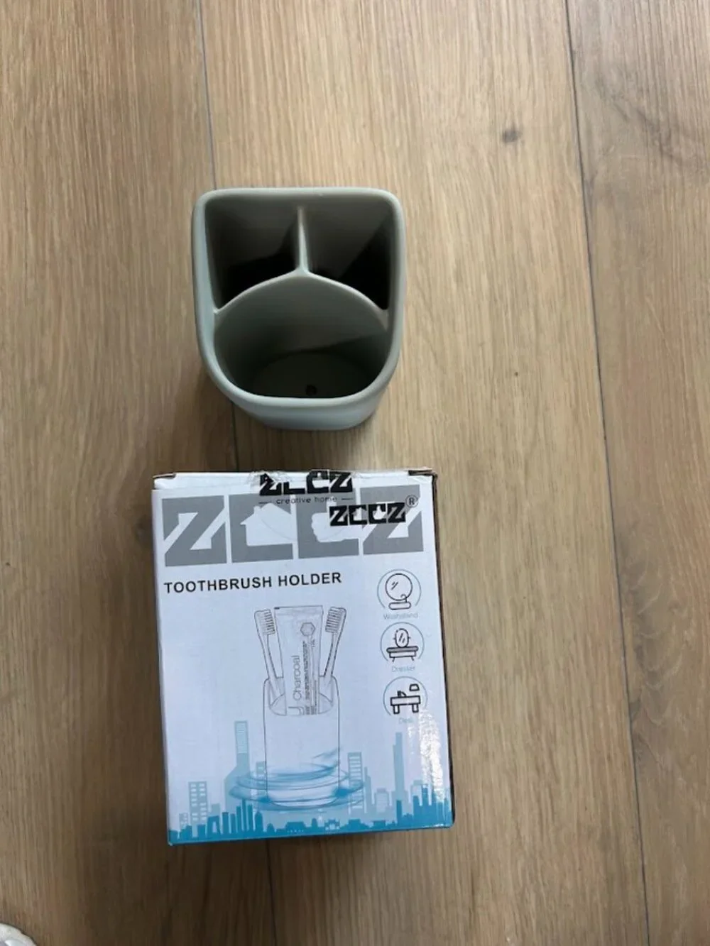 NIB (Sealed Box) - ZCCZ Grey Toothbrush Holder / Desk Organizer